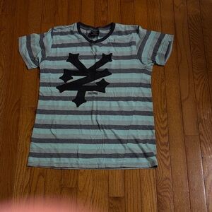Zoo York Blue and Gray Striped Kids Tee